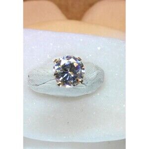 VTG 14Kt Gold .75ct  CZ Earring Single Stud Bright White